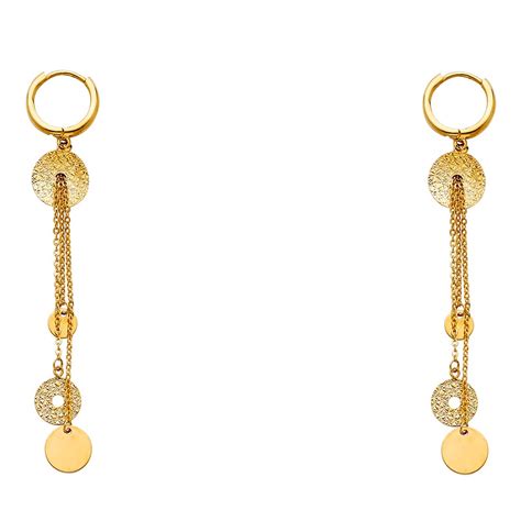 hermes blue circle hanging earrings
